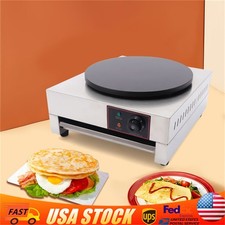 16" Commercial Electric Crepe Maker Pancake Machine Big Hotplate Non Stick