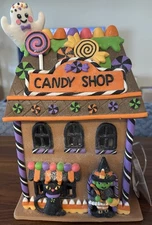 NEW Sweet Treats LED Light Up Halloween Fondant Gingerbread Haunted Candy Shop