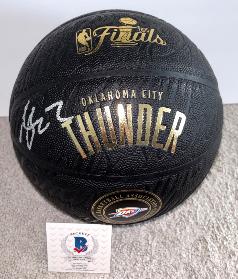 SHAI GILGEOUS ALEXANDER SIGNED OKLAHOMA CITY THUNDER BASKETBALL 2025 CHAMPS BAS 
