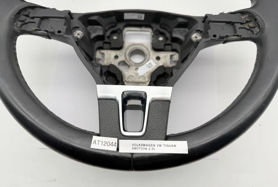 Volante de conductor de cuero negro OEM 12-17 Volkswagen Tiguan 4Motion 2,0 L Foto 4 de 4