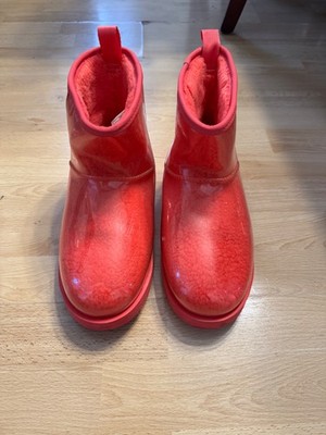 UGG Classic Clear Mini Hibiscus Pink Waterproof ankle Women s size 10