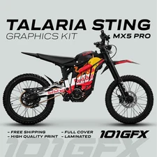 Talaria Sting MX5 PRO  Graphics Kit RBULL RACE BLACK Decals Stickers