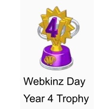 Webkinz Retired Items RARE HTF Webkinz Day Year 4 Trophy Online Virtual Item
