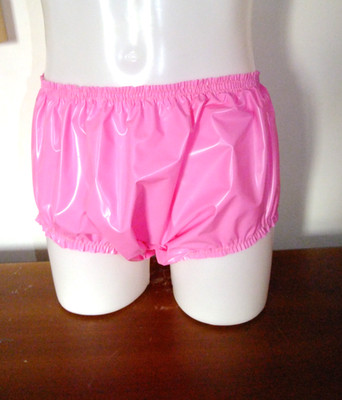 Rosa PVC Höschen Sissy Kunststoff Unterwäsche ABDL Windelüberzug Slip Pants Vinyl