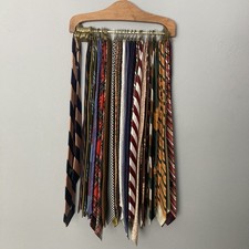 Lot of 30 Vtg Wool Polyester Cotton Ties Various Brands 50s 60s 70s with Hanger