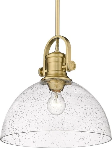 Golden Lighting 3118-L BCB-SD Hines 1 Light 14' Pendant in Brushed Champagne - Picture 4 of 6