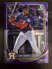 Cam Smith 2025 Bowman Chrome Purple Mega Box Mojo Refractor /250 #77 Rookie RC