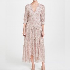 LOVESHACKFANCY Lorencia Maxi Dress Floral Silk Tiered Ruffle Regency whimsical 0