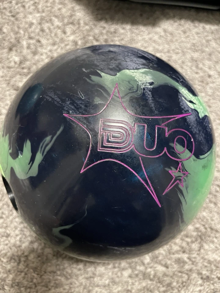 Roto Grip Duo Bowling Ball 14 LBS Single Drilled Black/Green - Image 2 of 2
