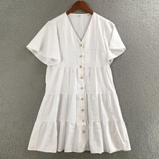 Unbranded Dress Women S Tiered Button Front F...