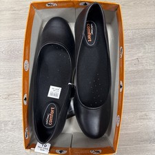 Safe T Step Womens Heels Shoes Black Size 10 Slip On Pump Faux Tressa. 1.5" Heel