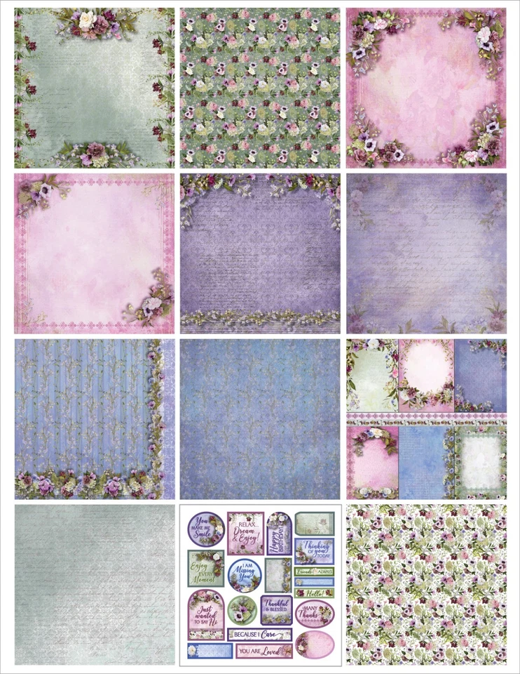 Almohadilla de papel para cartulina 6x6 flores susurrando - 24 hojas para álbumes de recortes flores Foto 2 de 2