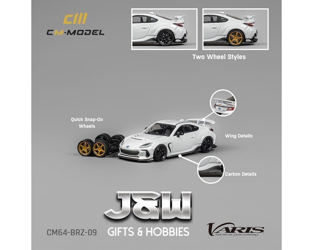 CM Model Subaru BRZ Varis Widebody custom White w/ Extra