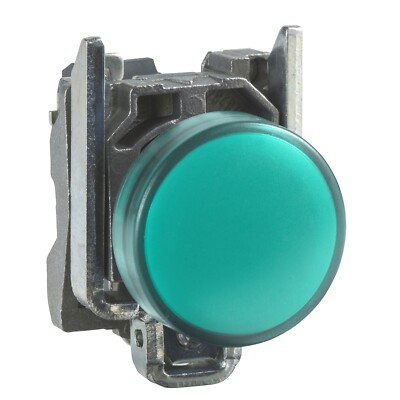 XB4BVM3   Green complete pilot light Ø22 plain lens with integral LED 230 240V.