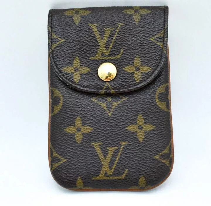 LOUIS VUITTON Monogram Etui Telephone MM M66546 Cell Phone Pouch Brown Very  Good