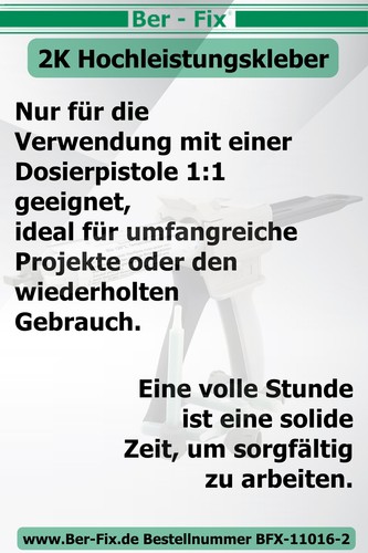 2K Hochleistungskleber 50g - Kunststoff- und Metallkleber 6 Spitzen für Pistole - Bild 6 von 18