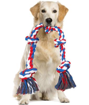 3FT 5 Knots Large Dog Rope Toys for Aggressive Chewers Tug of War Toy | eBay