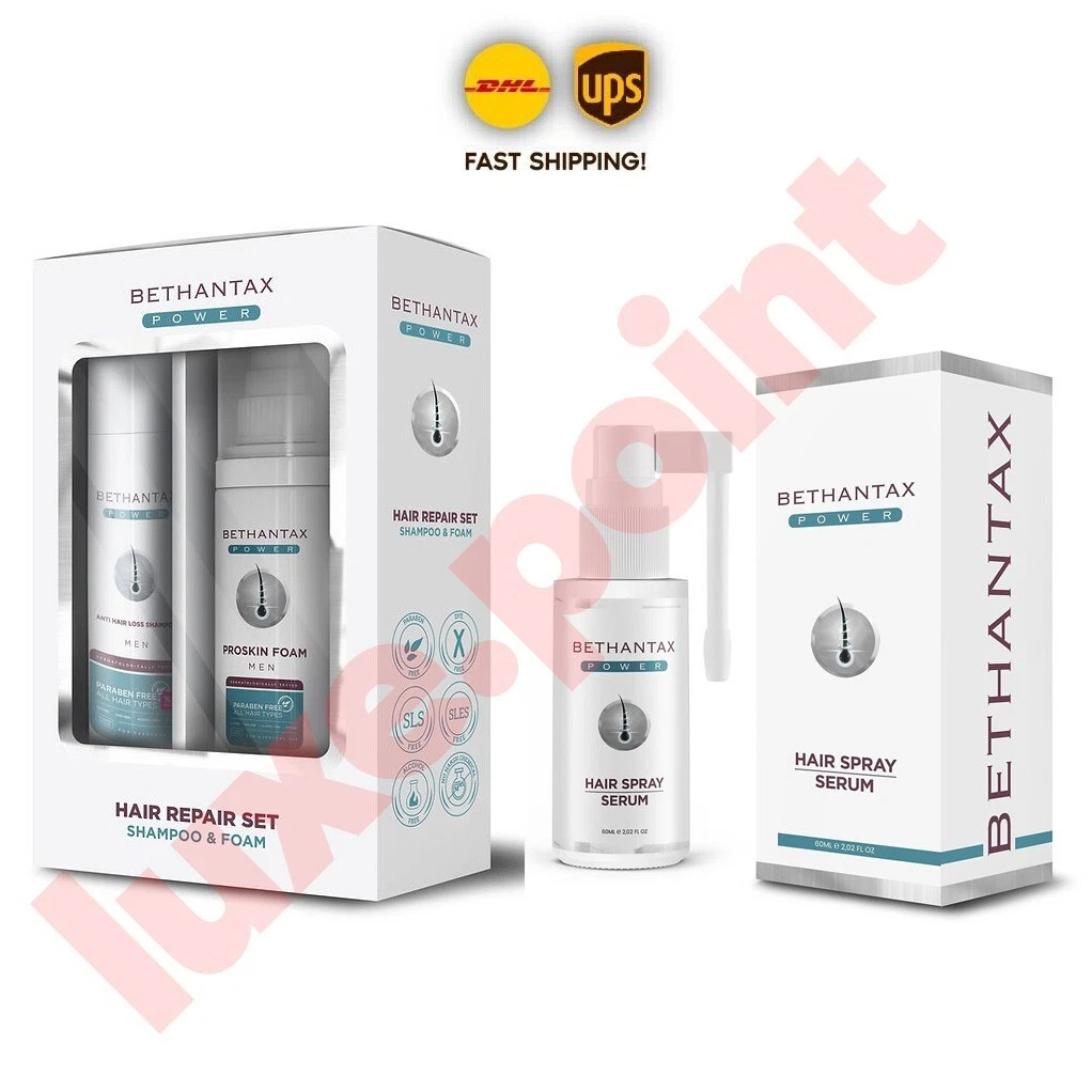 Bethantax Power Procapil Biotin Anti Hair Loss Shampoo Foam Spray Serum SET LOT