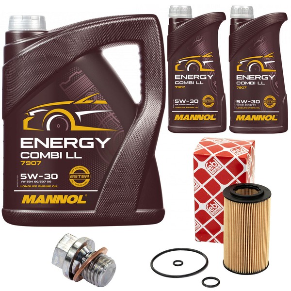 MotoröL Set Mannol 5W-30 7 Liter + ÖLfilter + Schraube FüR Mercedes Clc 200 220-image