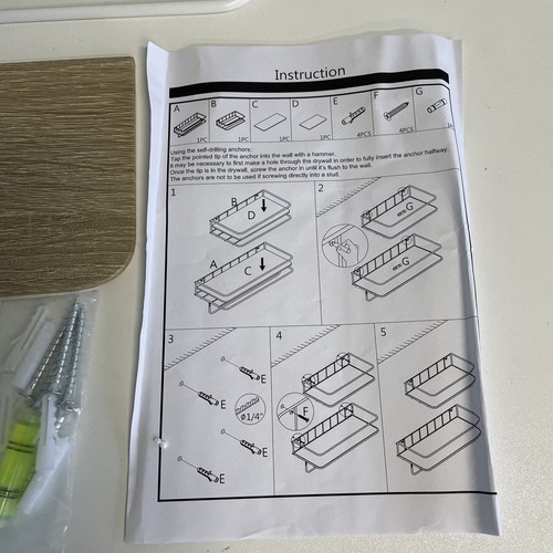 QEEIG Floating Shelves Bathroom Wall Shelf Towel Bar Farmhouse White (Marks) - Picture 7 of 24