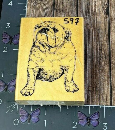 Stamp Gallery Bulldog Rubber Stamp Wood #AY75