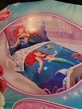 Toddler Disney Little Mermaid bed Sheet Set 5 Pieces Pillow and Curtains