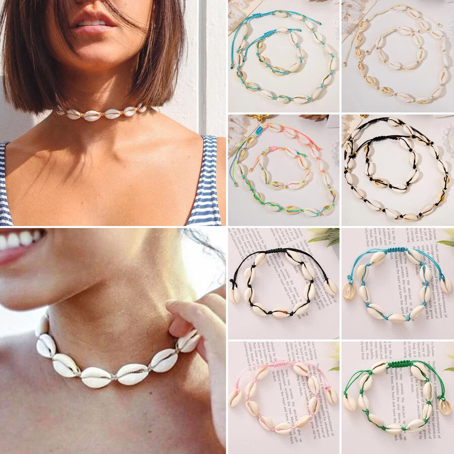 Wholesale Boho Natural Sea Shell Necklace Bracelet Anklet Women