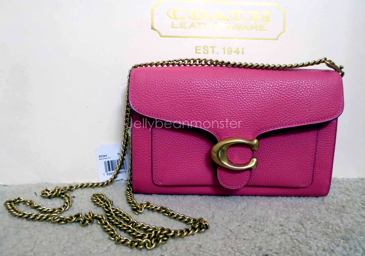 COACH 89364 TABBY LEATHER CHAIN CLUTCH CROSSBODY SHOULDER BAG