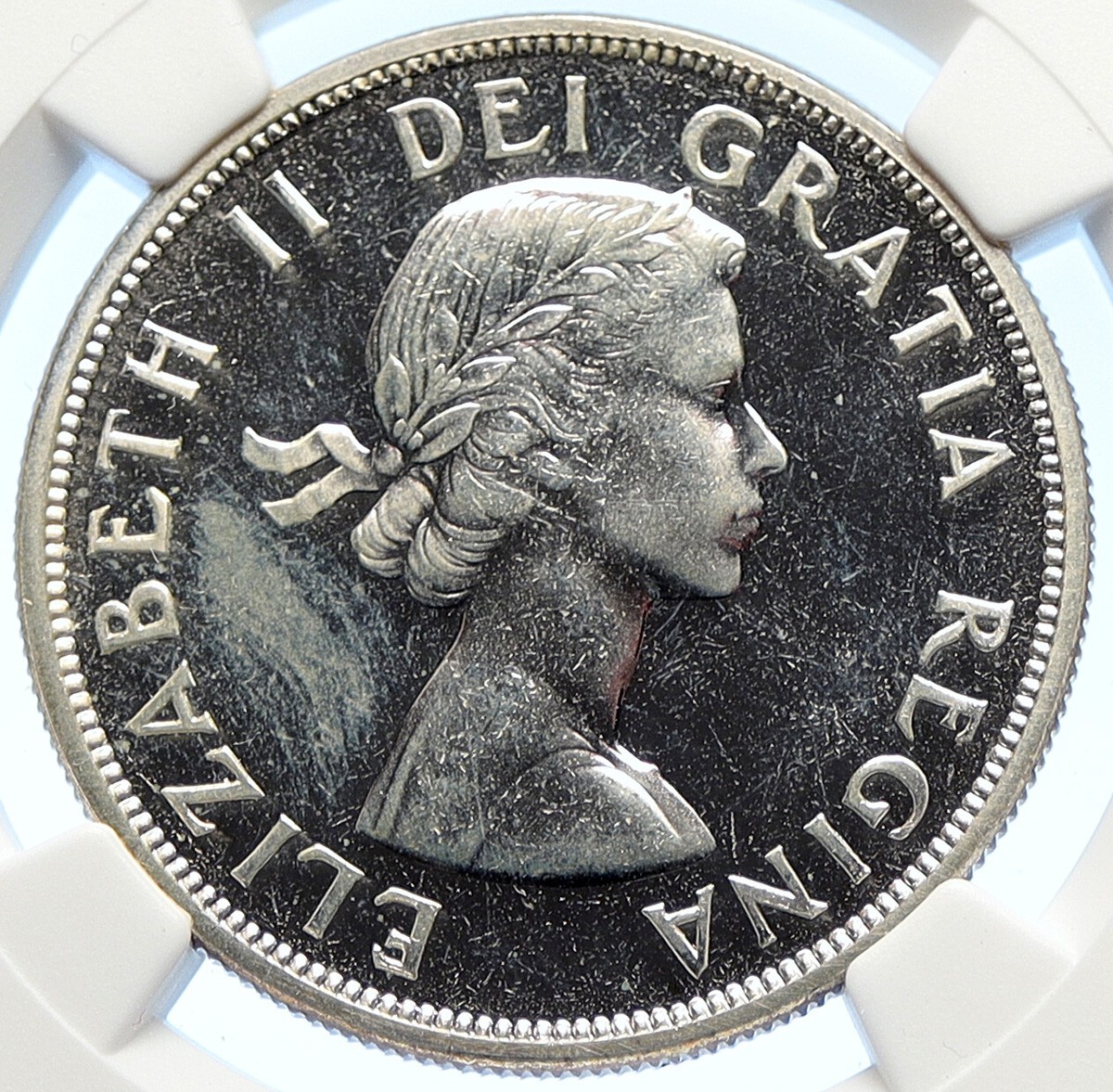 1962 CANADA w UK Queen Elizabeth II OLD Voyagers Silver Dollar