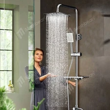 Wall Mounted 8" Rainfall Shower System Shower Faucet Mixer Shower Tap Combo Set
