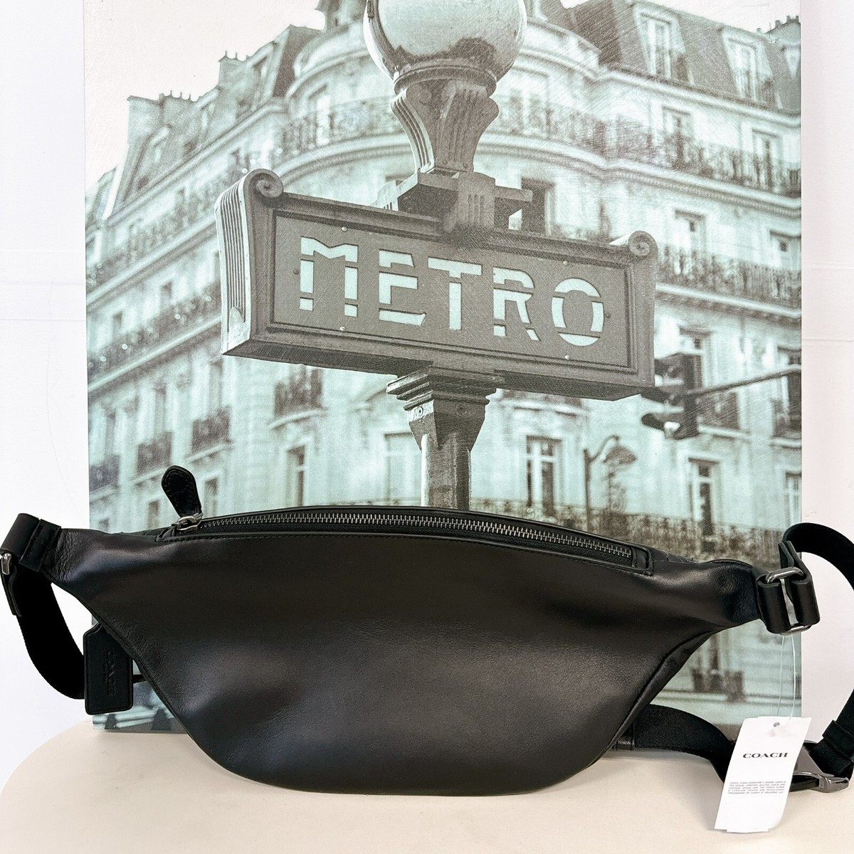 Coach 78777 Warren Belt Bag In Signature Canvas IN Black | eBay 