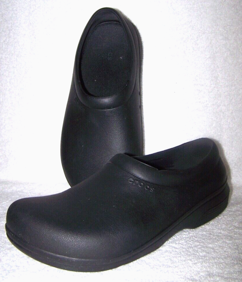 Crocs Dual Comfort Black Nursing Work Clogs Non-Slip Shoes Men