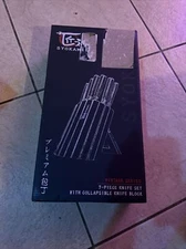 SYOKAMI Knife Block Set 7 Piece Japanese Style Kitchen Knives With Collapsibl...