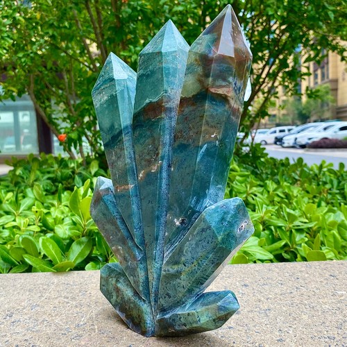 7.67LB Rare Water Grass Agate Column - Dynamic Crystal Energy Point - 第 8/15 張圖片