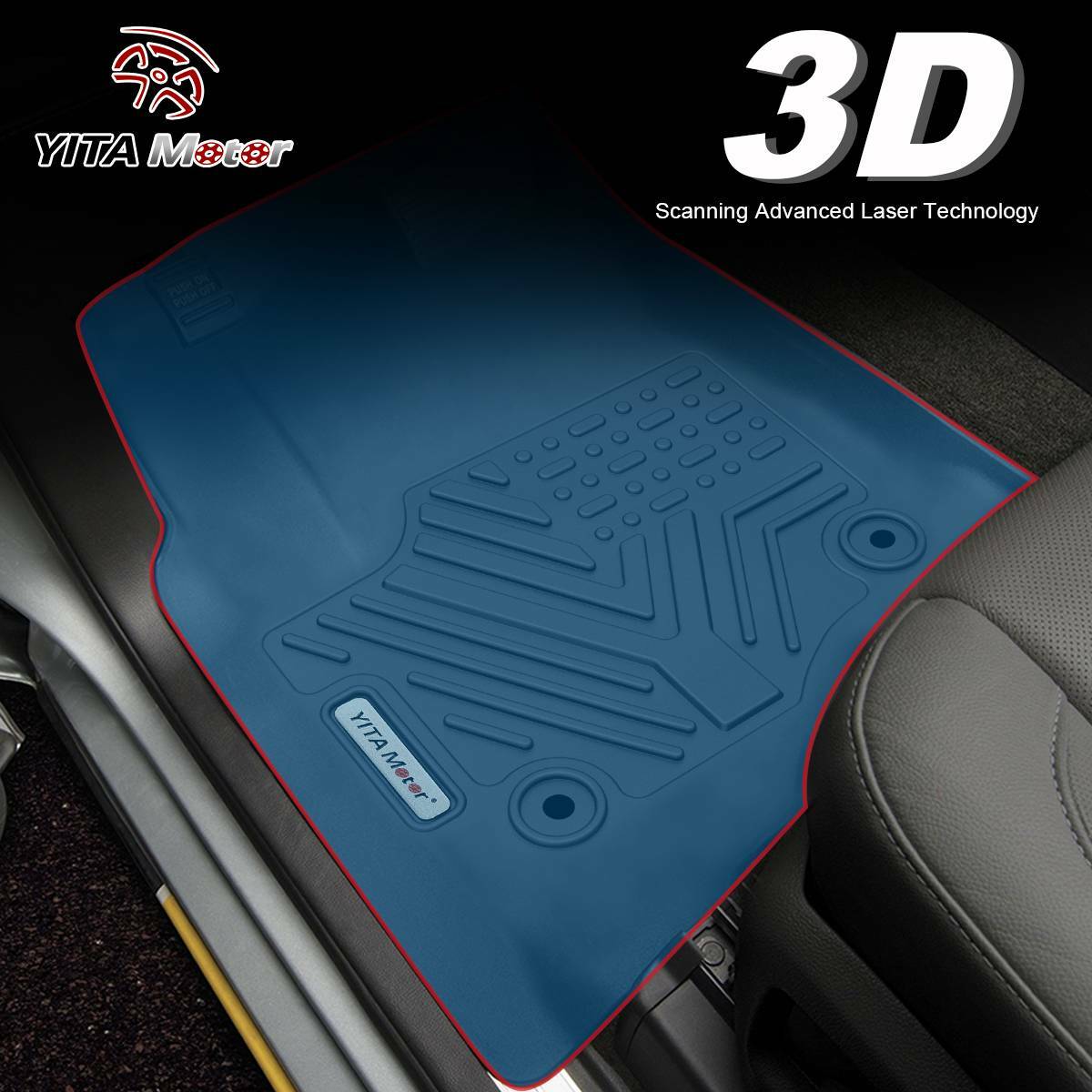 3PCS Floor Mats TPE All Weather Protection Liner for 20142019 Toyota