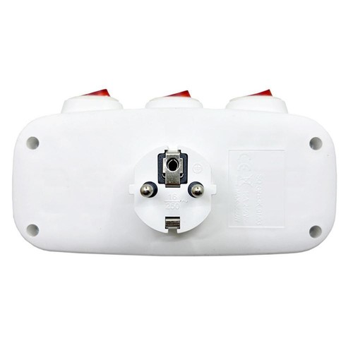 3.Fachs EU Steckdose Mehrfachstecker Steckdosenleiste-Dreifachstecker AdapterK- - Photo 8/12
