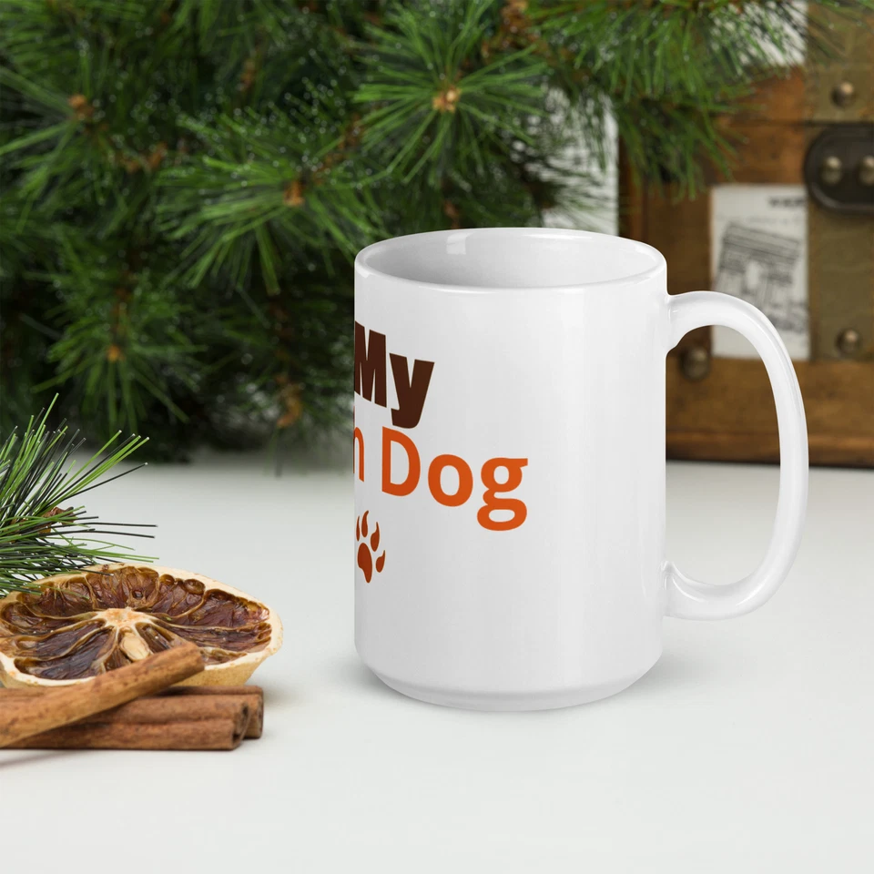 🐾 Taza de cerámica blanca brillante Butch Dog Lovers' 15 oz., regalo, uso diario 🐾 Foto 3 de 3