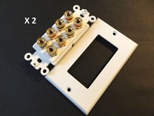 Lot of 2 ~ MODERNO Speaker Wallplate w/ Gold Plated Connectors for 4 Speakers