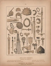 Southern Europe -  Age of Bronze and Iron - 1925 Costume Plate