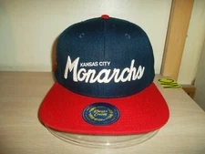 KANSAS CITY MONARCHS BASEBALL CAP/HAT-RINGS & CRWNS SNAPBACK/NAVY BLUE-RED/NEW!