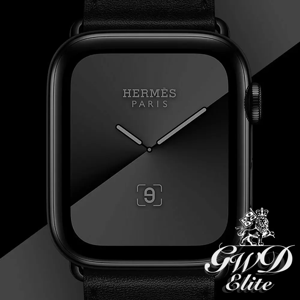 Hermès Noir Swift Leather Series 8 41mm Apple Watch Space Black