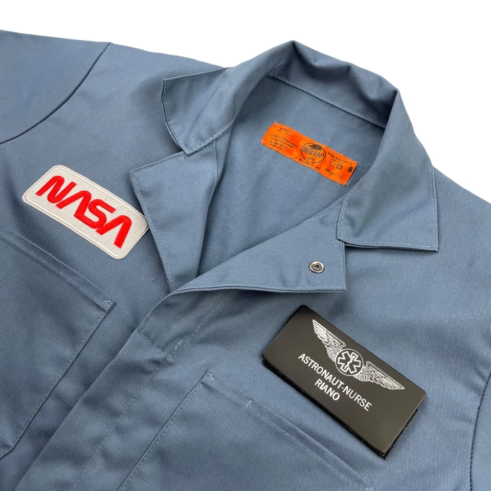 NASA x Red Kap Men’s Astronaut-Nurse Flight Suit Coveralls Blue • Size 36R - Image 2 of 4