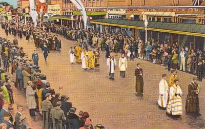  Postcard Epiphany Day Parade Tarpon Springs FL