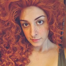 Orange Long Curly Wigs for Women Halloween Costume Cosplay Wig