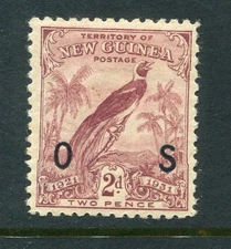 New Guinea #O14 Bird Of Paradise 2 P. [Mint Hinged]