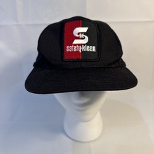 Vintage Safety-Kleen Patch Black Snapback Hat Baseball Cap Made in USA Recycling