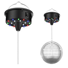 Disco Ball Motor and Light for Party Decor - 10RPM Disco Ball Light with 18 L...