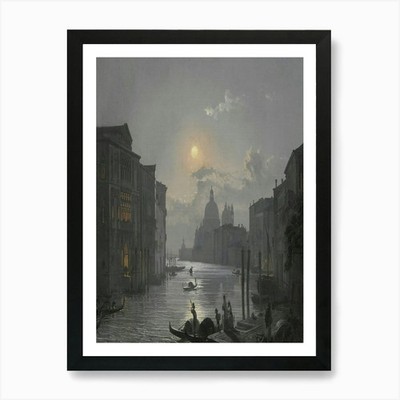 Venice At Night 4 Art Print Framed Wall Art Poster Canvas Print Picture