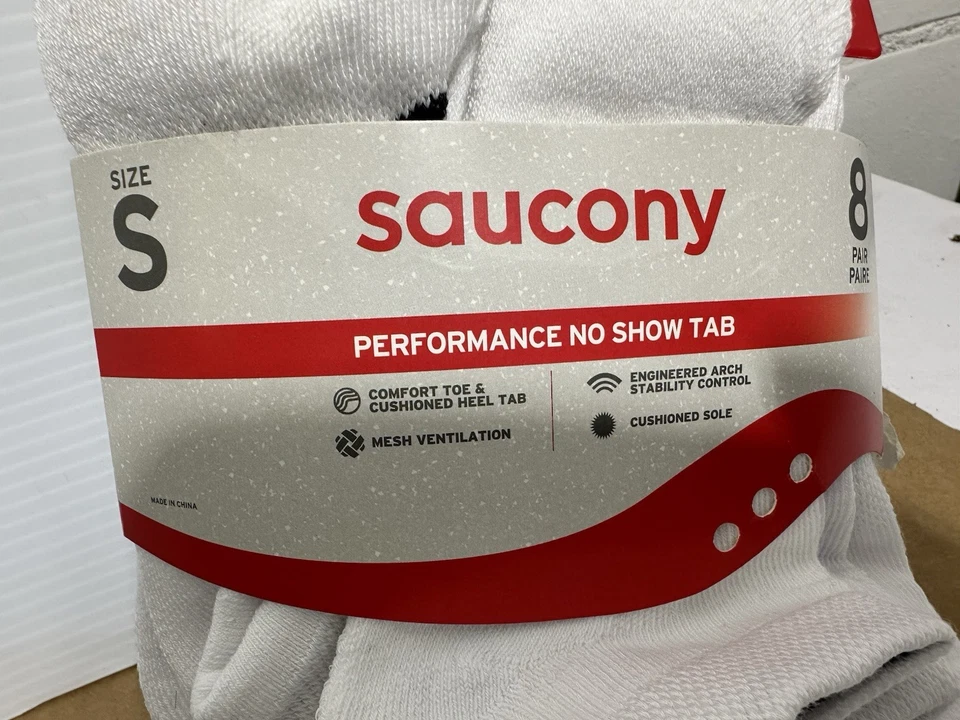 Calcetines deportivos Saucony para mujer RunDry Performance con lengüeta en el talón - pequeños 8 pares Foto 4 de 4