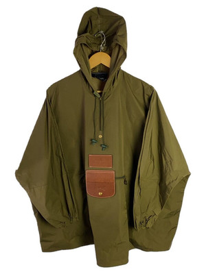 LONGCHAMP Rain Poncho Khaki Hooded Leather Flap Pocket One Size 2019 Limited